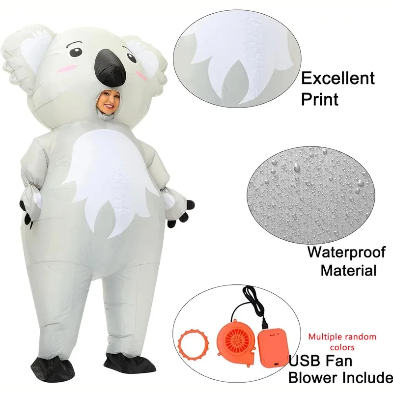 

zz04zz12Надувной коала для взрослых, забавный костюм для косплея, вечеринки, Рождества, Хэллоуина