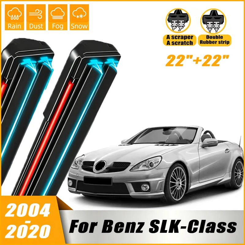 

2Pcs Front Windshield Windscreen Wiper Blades For Mercedes-Benz SLK-Class R171 R172 2004 - 2020 ,Car Window Rain Brushes 22"+22"
