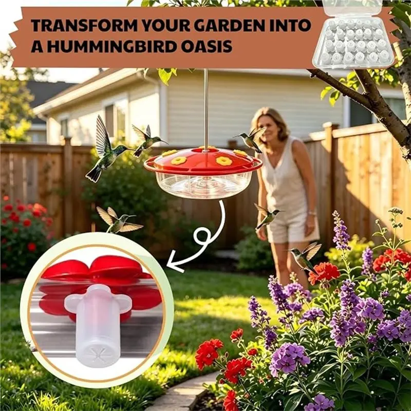 FAST-For Hummingbird Feeder Bee Guard 24 Pcs For Hummingbird Feeders Protection Against Ants And Wasps