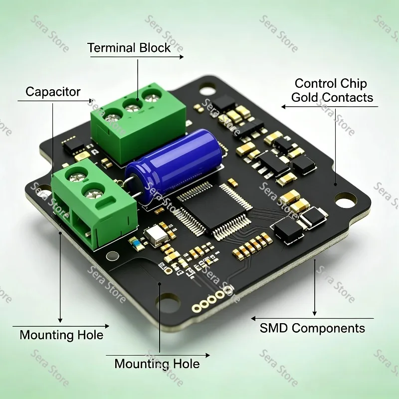 Open Source Brushless Motor Driver Board, Integrated Low Voltage Servo Controller BLDC Drive Module for Robot Automation DIY