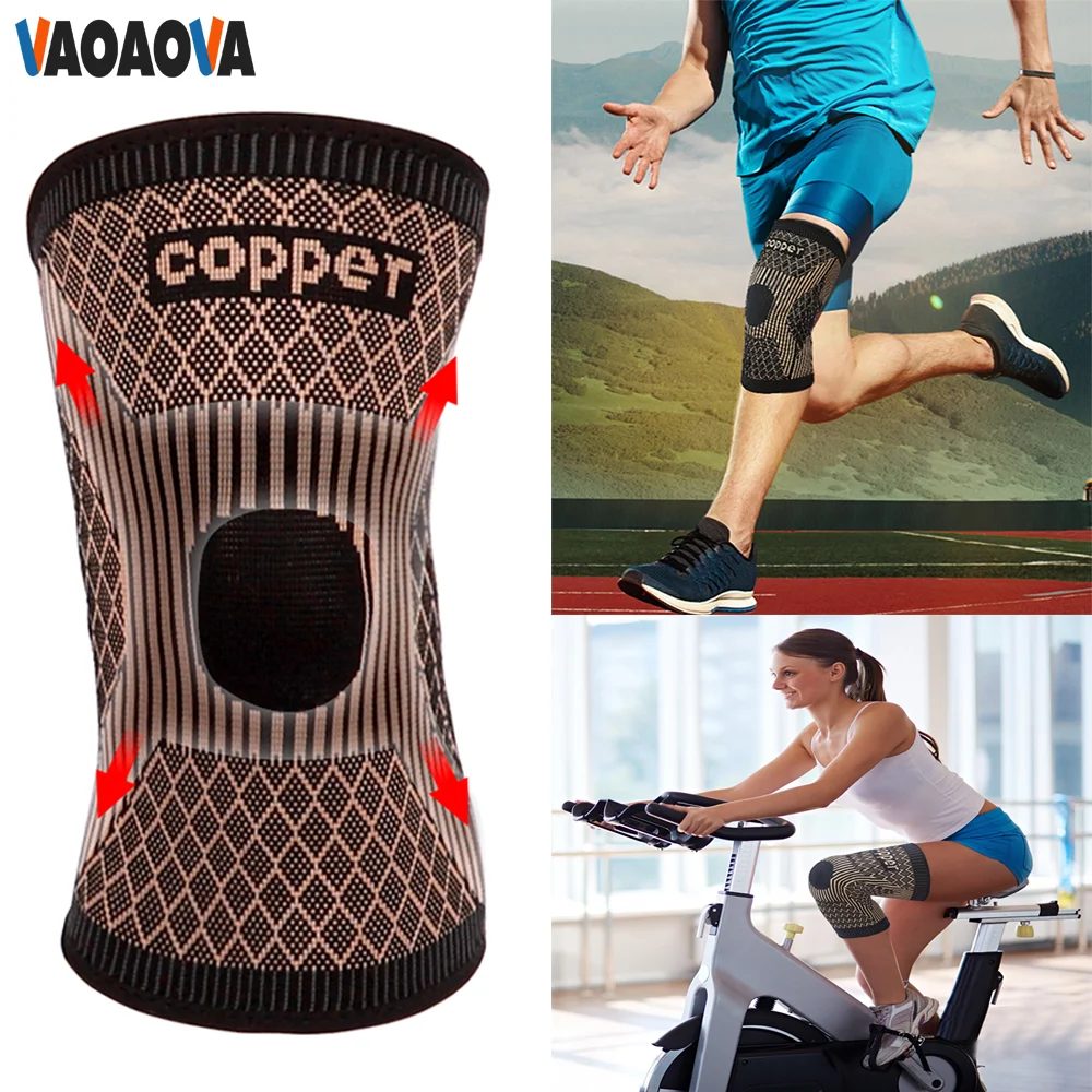 1 Pcs Copper Knee Brace Compression Sleeves Women Men For Relief Joint Pain, Fitness CrossFit, Meniscus Tear, ACL, Arthritis