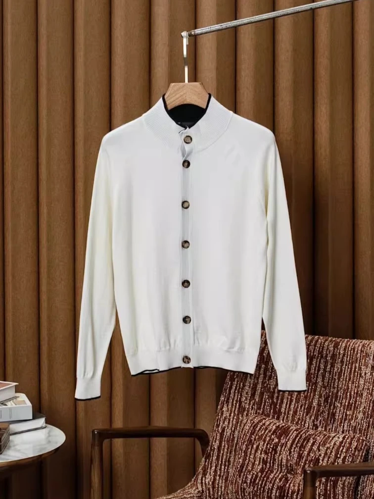 

Мужской вязаный кардиган из чистой шерсти в стиле Old Money Kiton