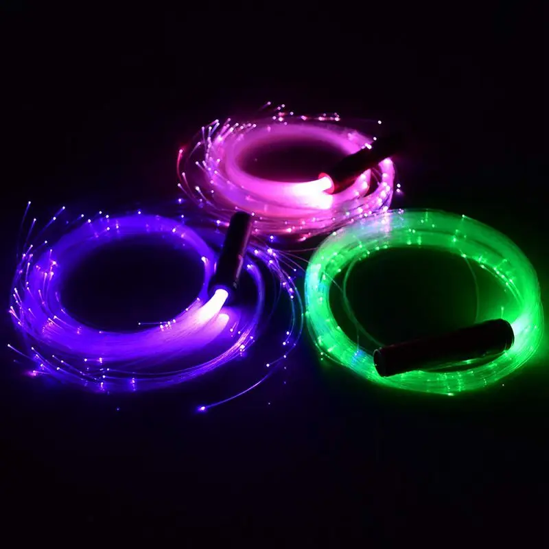 1.8M LED Fiber Optic Lights 360 Degree Colorful Whip Lights Long Lamp Lifespan Lighting Rave Dance Party Wedding Hand Rope Light