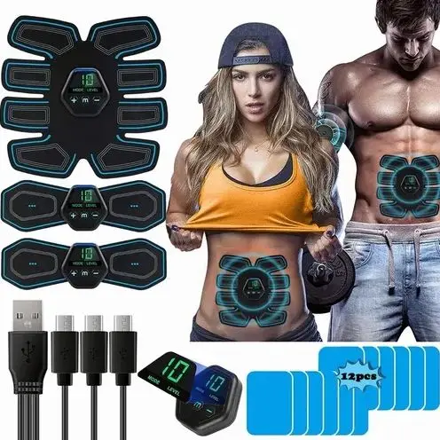 ABS EMS Muscle Stimulator Trainer Smart Fitness Abdominal Training Electric Body Weight Loss Slimming Device