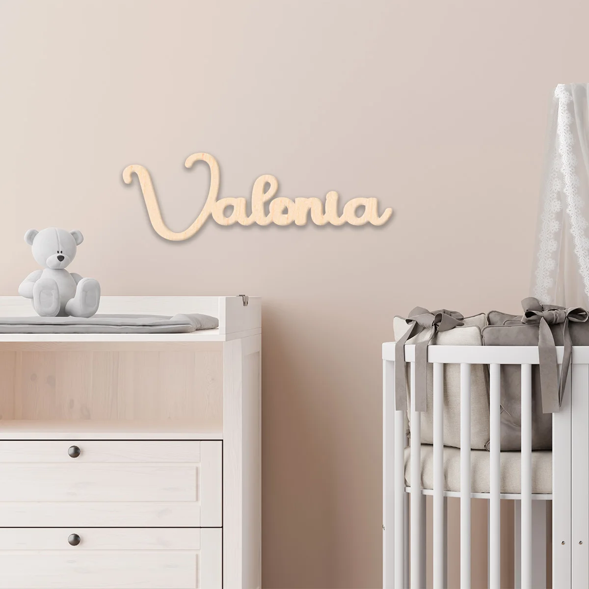 Modern minimalist custom solid wood name tag Customized wooden signage for studio storefront, coffee shop, maternity and baby r view 3