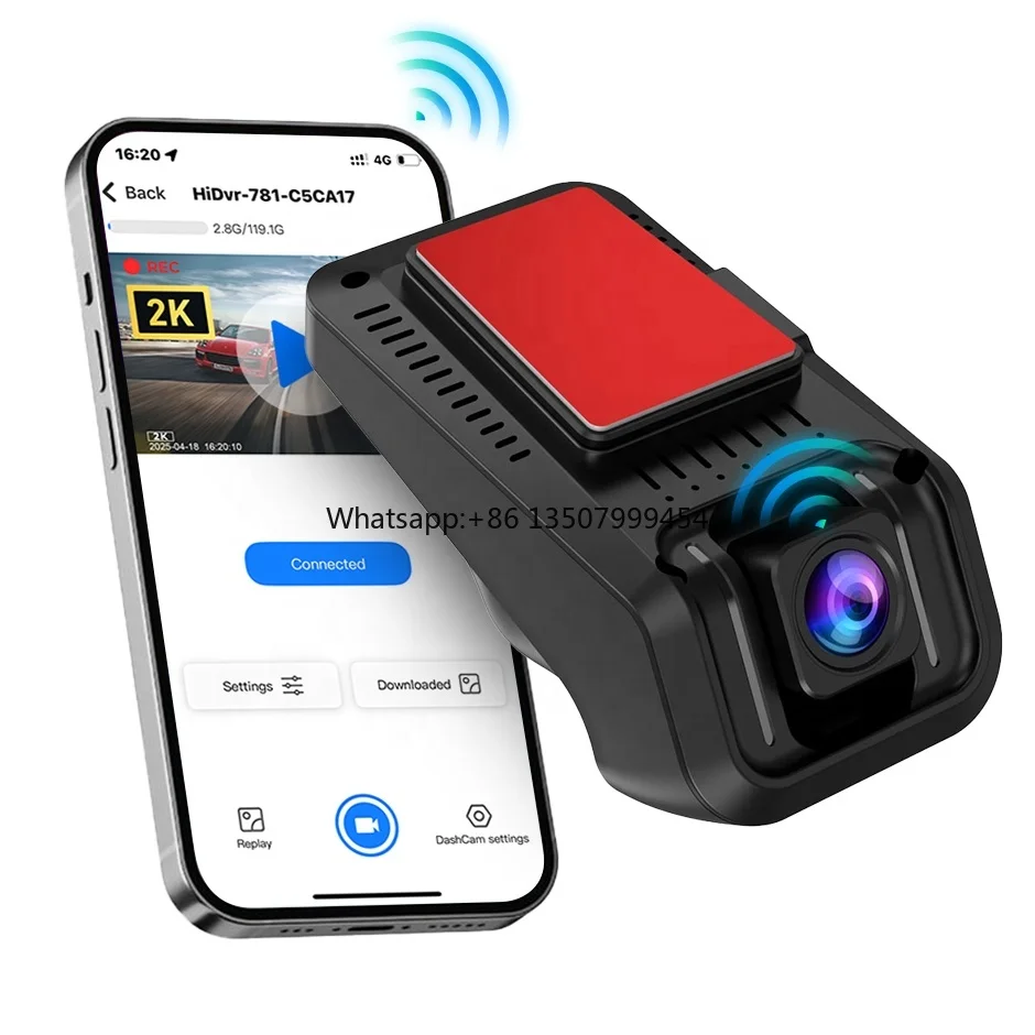 

2K WiFi Car DVR Full HD Dash Cam Driving Video Recorder APP Control 24H Parking Monitor Loop Recording Night Vision for All Cars