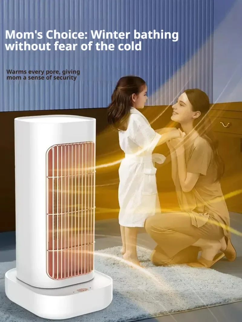 Calentador pequeño de escritorio para dormitorio, calentador con cabezal móvil, calentador eléctrico de calentamiento rápido, calentador vertical para el hogar, calentador de espacio