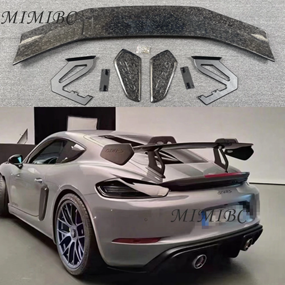 

For Porsche 981 718 987 GT GT4 RS STYLE REAL CARBON FIBER REAR WING TRUNK LIP TAIL SPOILER