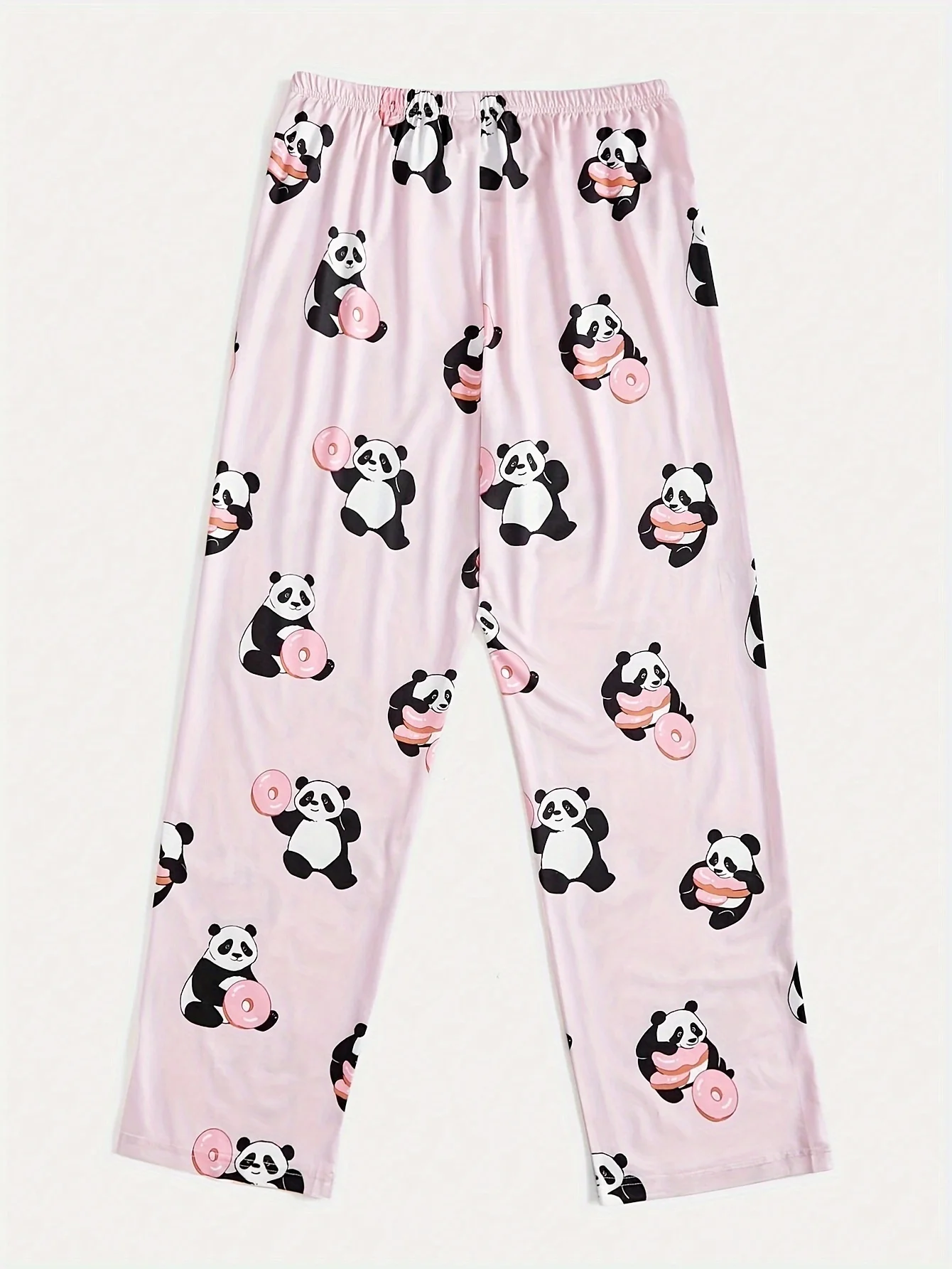 Latest Donut Panda Vacation Style 3D Printed Pants, Niche Retro Lazy Style, Breathable Quick Drying Versatile Pants