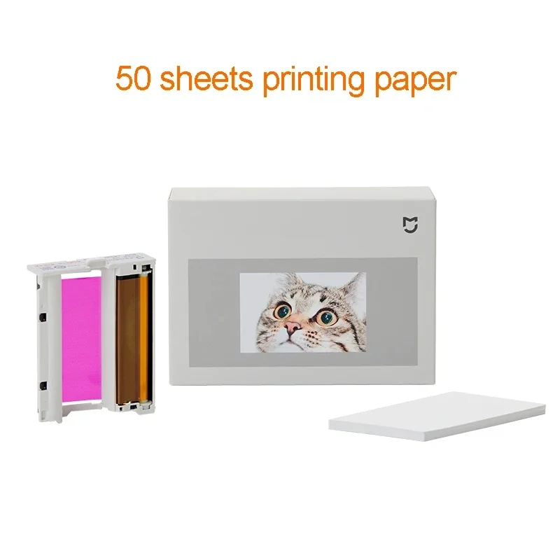 Original mijia Portable Dye-Sublimation Photo Paper/Self-adhesive Stickers 50 Sheets for Mijia Pocket Photo Printer Pro view 2