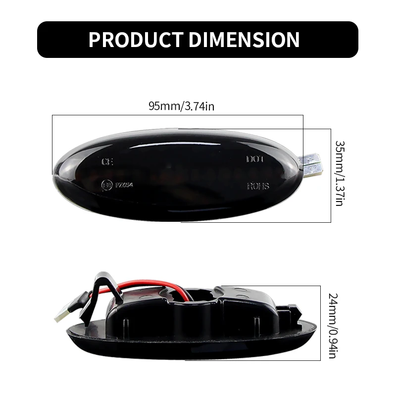 2 قطعة LED الجانب الحاجز مصباح تحديد مكرر بدوره مصباح إشارة لمازدا 323 626 MPV بريماسي بروتج MX-6 تحية OEM B01W-51-120 #3