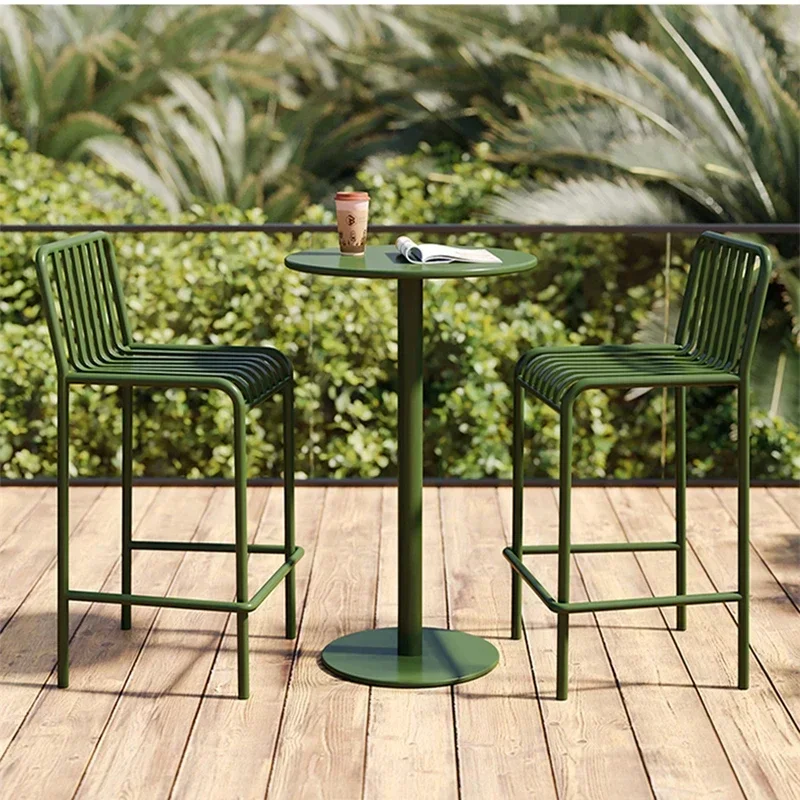 bar table and chairs wrought iron villa courtyard cafe milk tea shop balcony light luxury North product