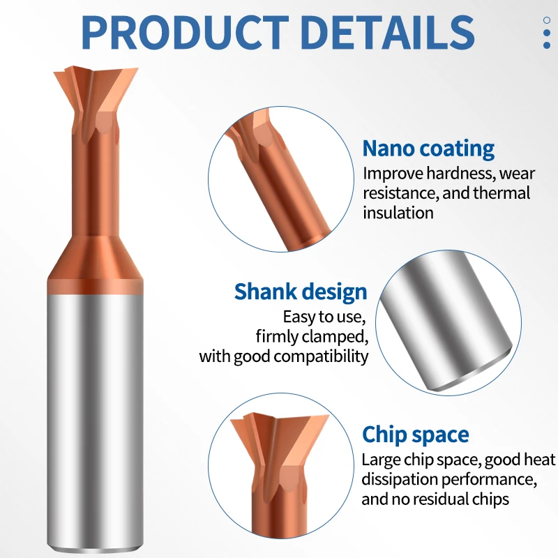 Utensile CNC per fresa a coda di rondine in metallo duro UFS 30 55 60 75 90 120 gradi Utensile per lavorazione dell'acciaio al tungsteno per fresa in metallo 1mm-20mm