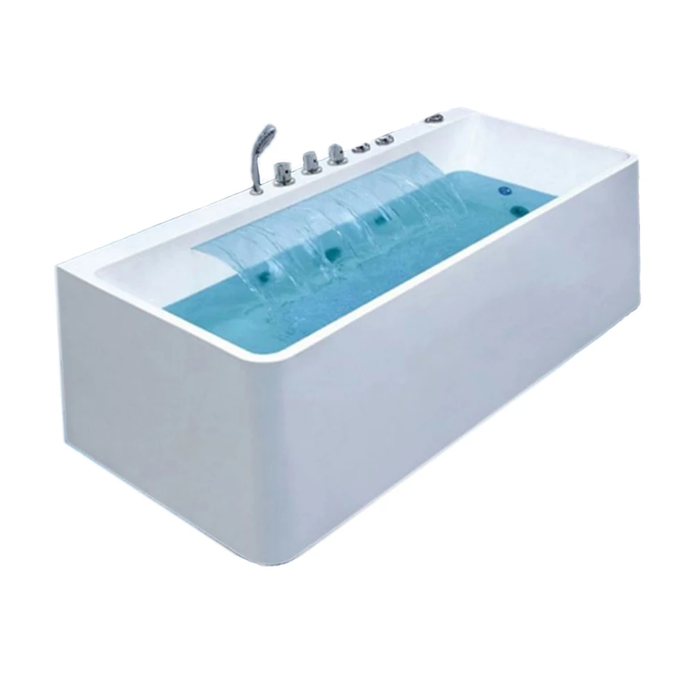 

1700mm Whirlpool Waterfall Bathtub Acrylic Hydromassage Surfing Colourful LED Lights Tub NS1107-1A