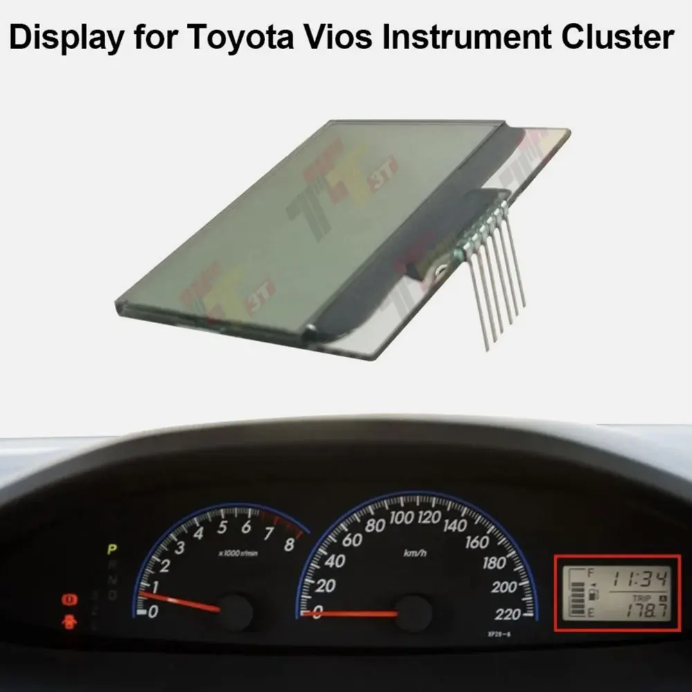 

Car Screen Dashboard LCD Display for Toyota Vios Belta Instrument Cluster 2008-2012