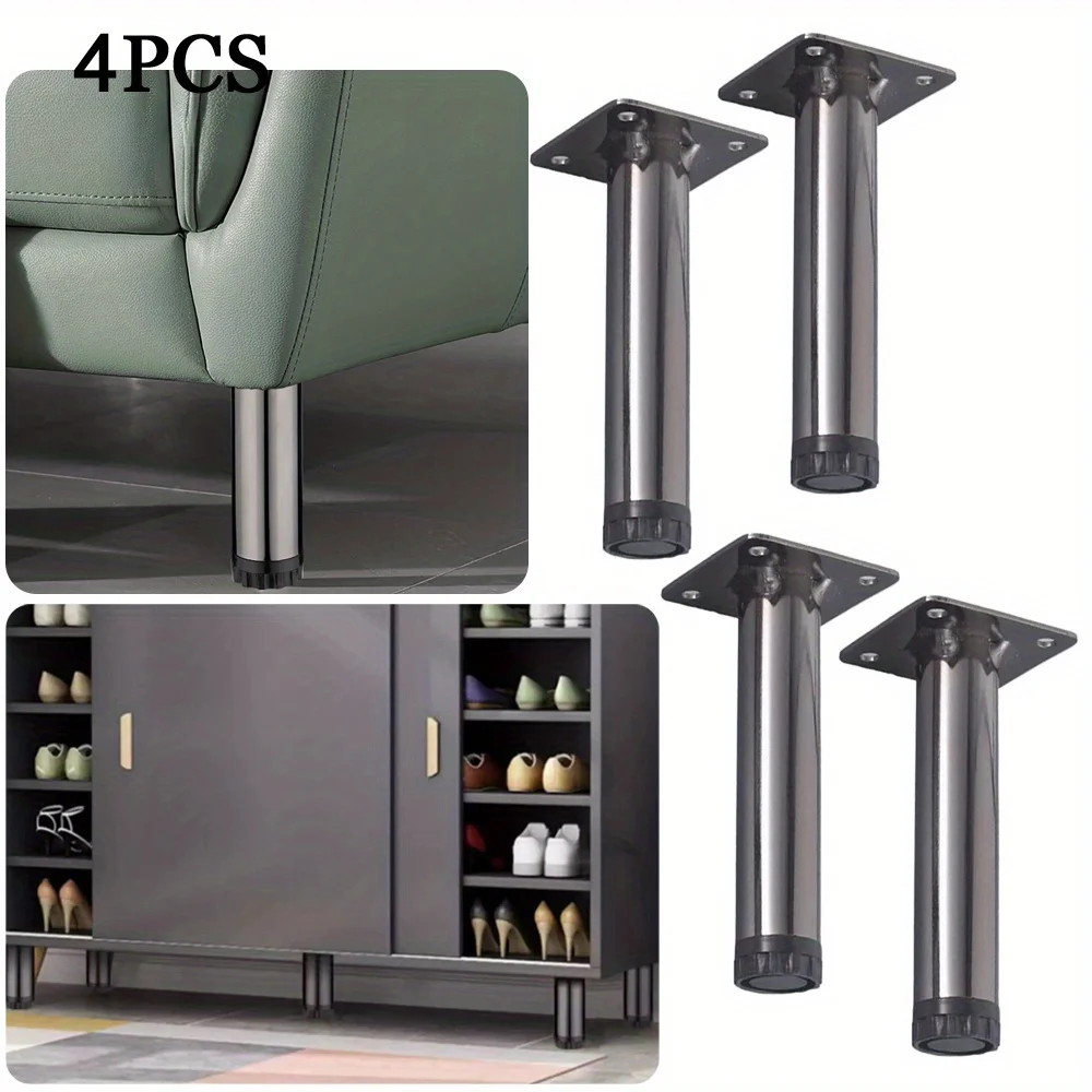 4pcs New design Gun Grey 15cm height-adjustable furniture legs Adjustable table legs Durable metal sofa legs Hardware fittings