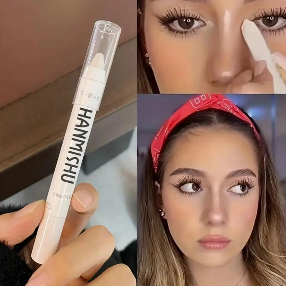 Schimmernder Highlight-Stick, glitzernder weißer Lidschattenstift für helle Augen, Make-up-Highlighter mit schillerndem Effekt K7T3