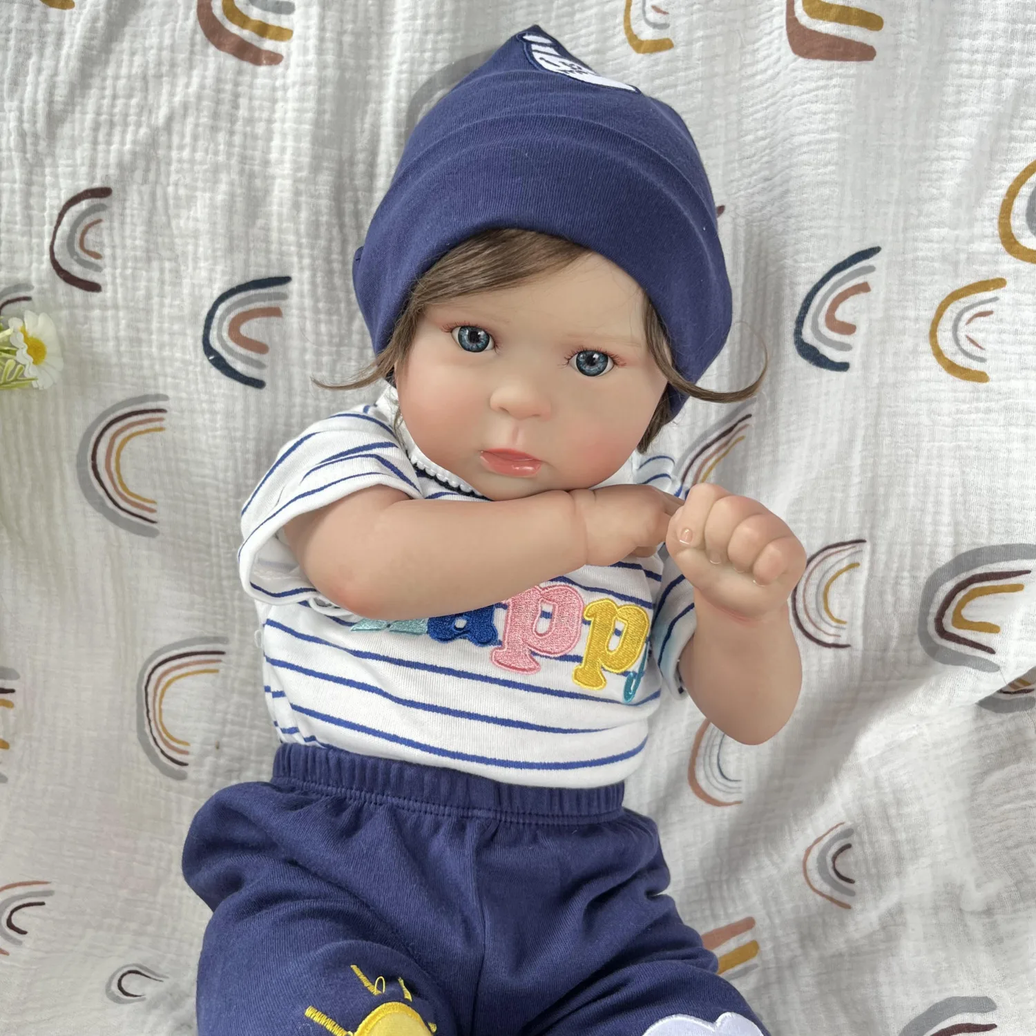 BZDOLL 50 CM Realistyczna Lalka Reborn z Materiału, Ciało z Tkaniny, Zabawka dla Dzieci, Skóra 3D, Księżniczka, Lalka Niemowlę, Uroczy Prezent Urodzinowy