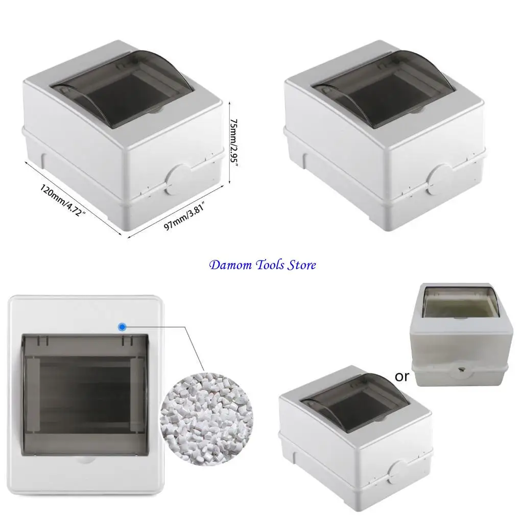

57BE 2-4 Way Distribution Defense Box Transparent Cover Distribution Junction Box for Indoor Outdoor