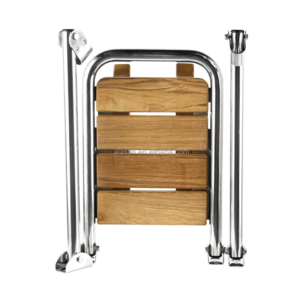 الجملة أجزاء اليخوت خشب الساج منصة السباحة قارب خشبي منصة سلم مع Stanchions2025