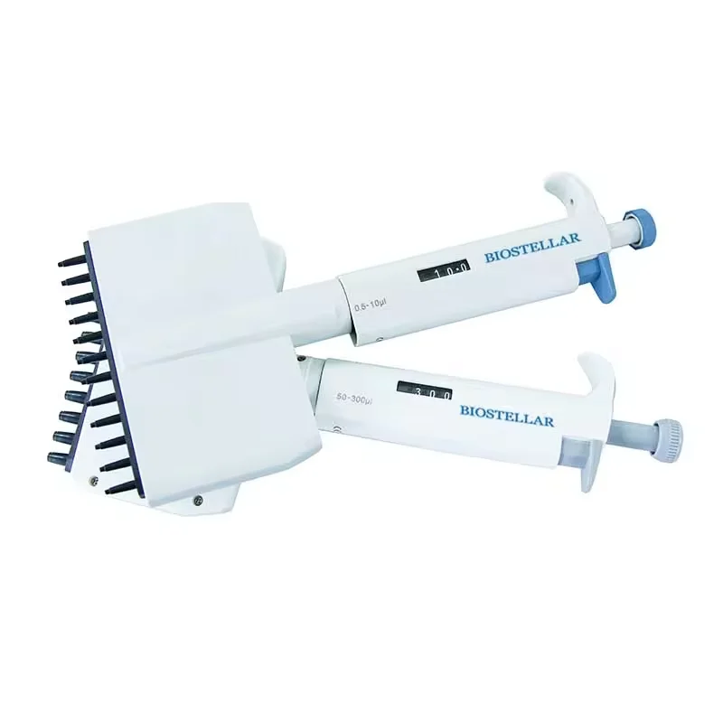 2026Lab Manual Adjustalbe 12 Channel Multichannel Pipette Pipettor 12 Head 5-50 Microlitre Pipettes
