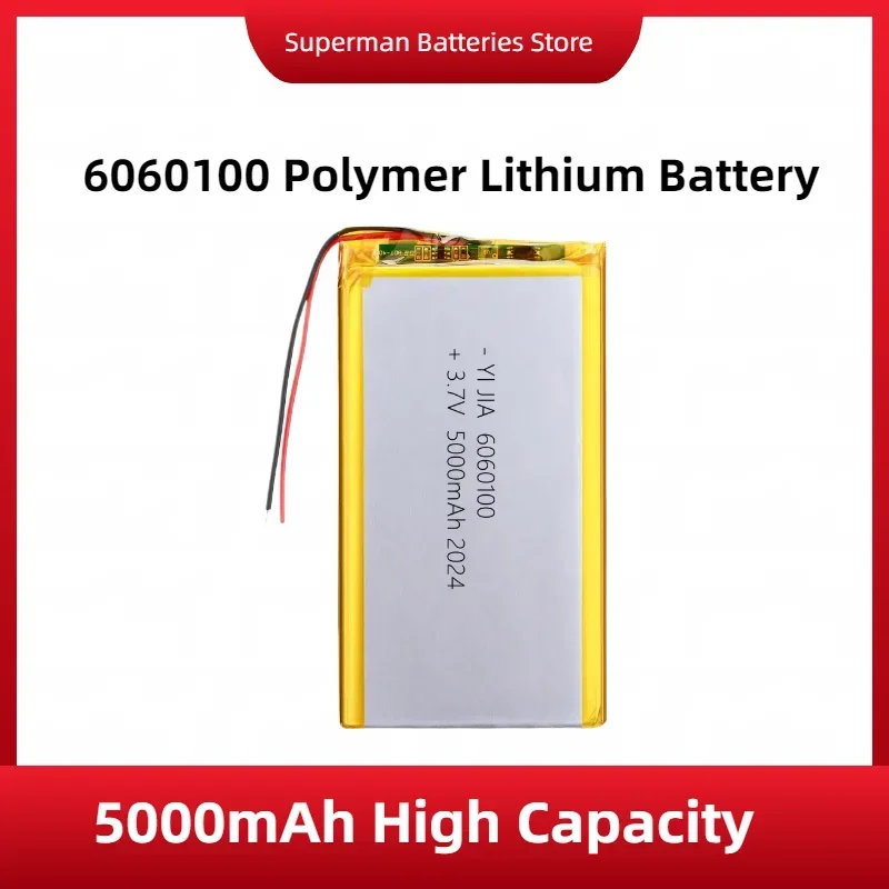 

6060100 Rechargeable High Large Capacity LiPo Battery Cell 3.7V 5000mAh Lithium Polymer Battery for Power Bank