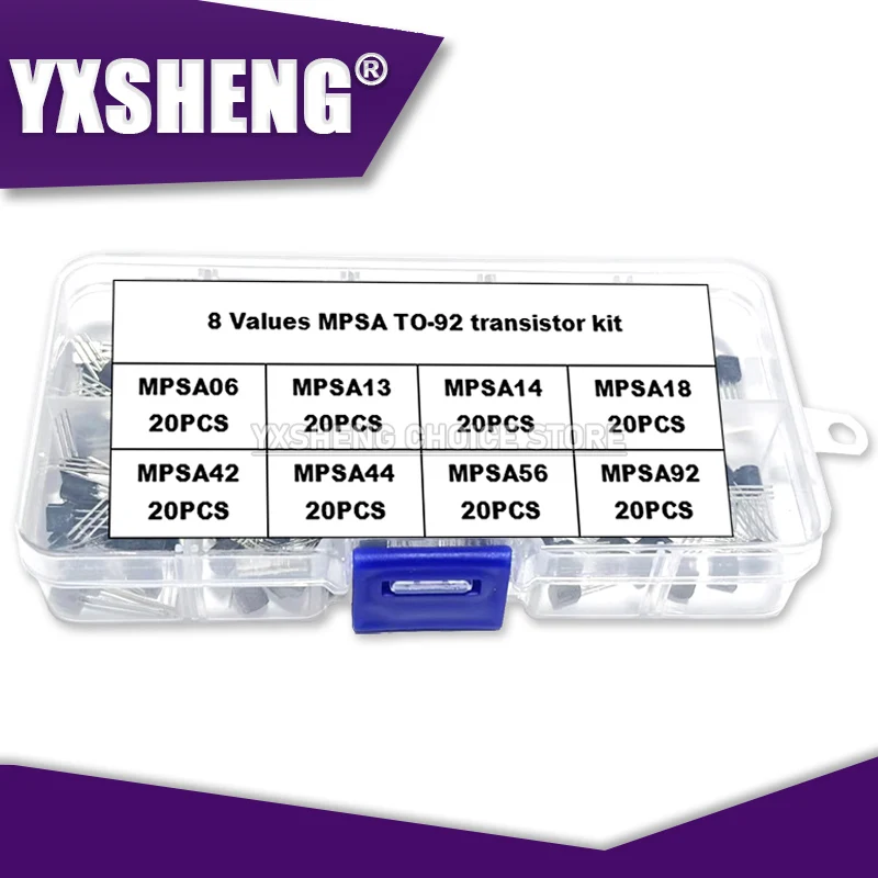 8Values TO-92 Transistor KIT MPSA06 MPSA13 MPSA14 MPSA18 MPSA42 MPSA44 MPSA56 MPSA92 Triode MPSA A06 A13 A14 A18 A42 A44 A56 A92
