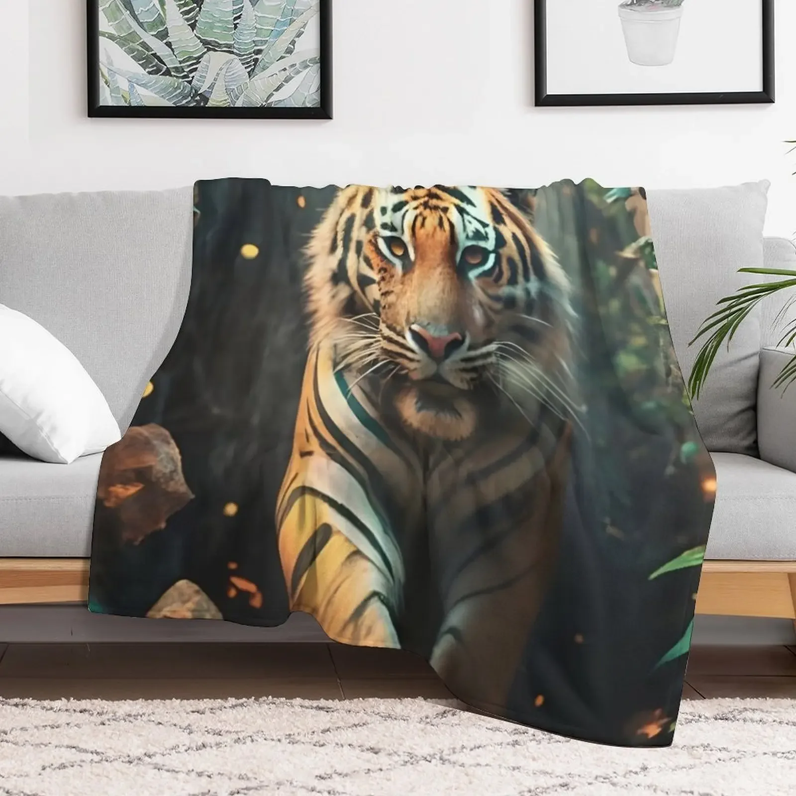 However, just as the tiger seemed ready to strike, it turned and walked away, disappearing through a hidden passag Throw Blanket