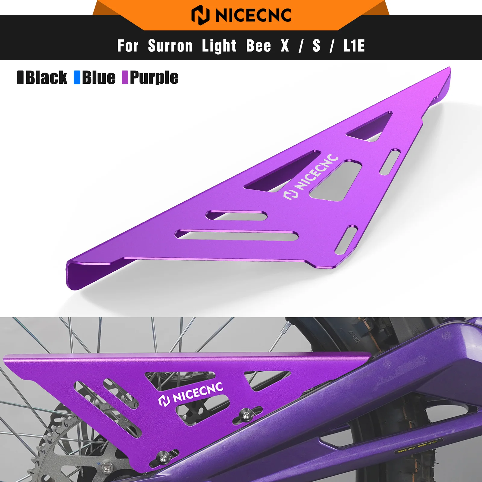 

NICECNC For Surron light bee X S L1E Aluminum Chain Guard Protection For Segway X160 X260 Electric Dirt Bike 2023 2024 2025