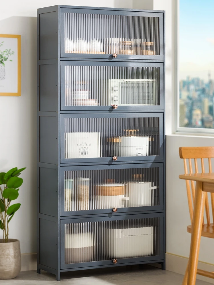 Kitchen storage rack, storage cabinet, multi-layer multifunctional sideboard, microwave oven