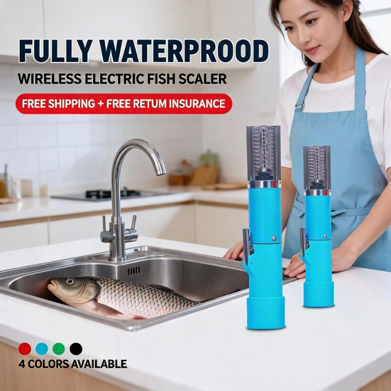 Cordless Electric Fish Scaler, Full Body Waterproof Rechargeable High Power Fish Scale Remover for Seafood Cleaning