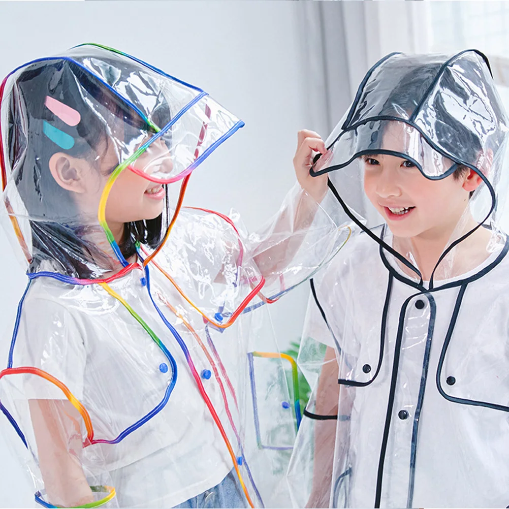 

Lightweight Eva Clear Raincoat Hooded Poncho M Size Colorful Portable Reusable Rain Gear for Theme Park Hiking