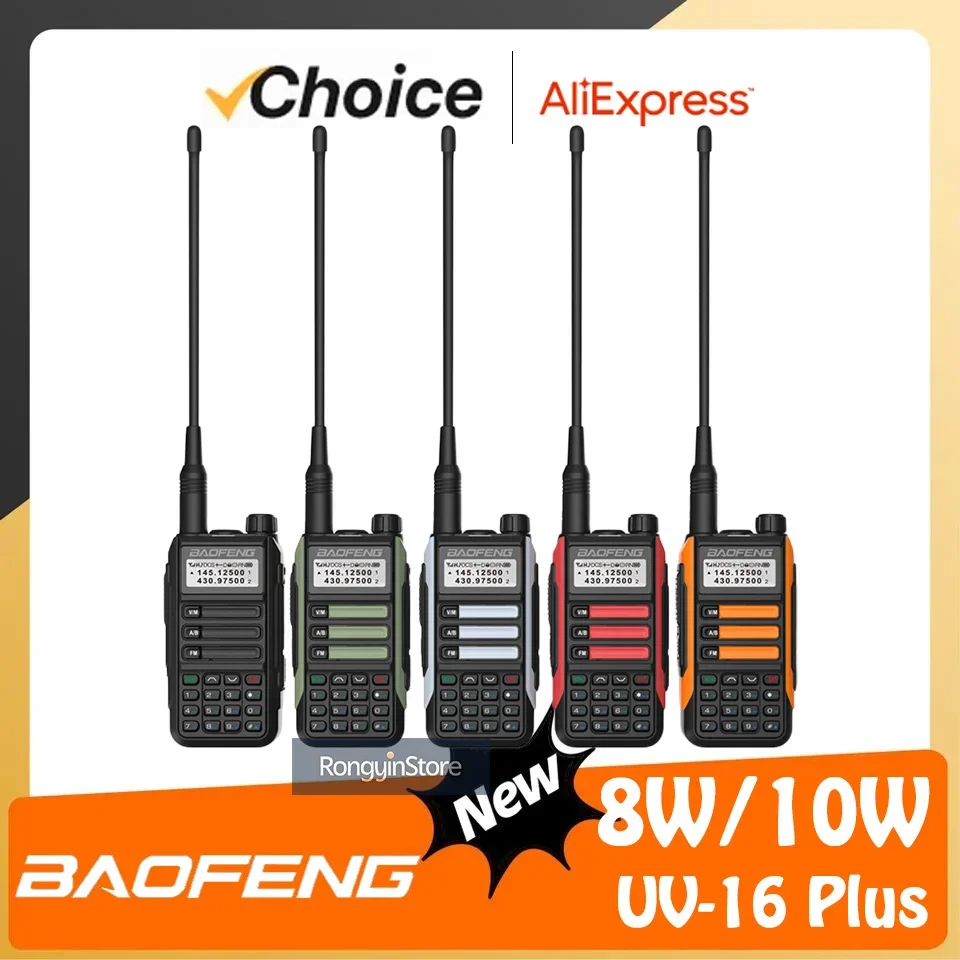 

BAOFENG UV-16 PLUS 8W/10W Walkie Talkie Long Range High Power Profesional Handheld CB Transceiver Dual Band 2 Way Hunting Radios