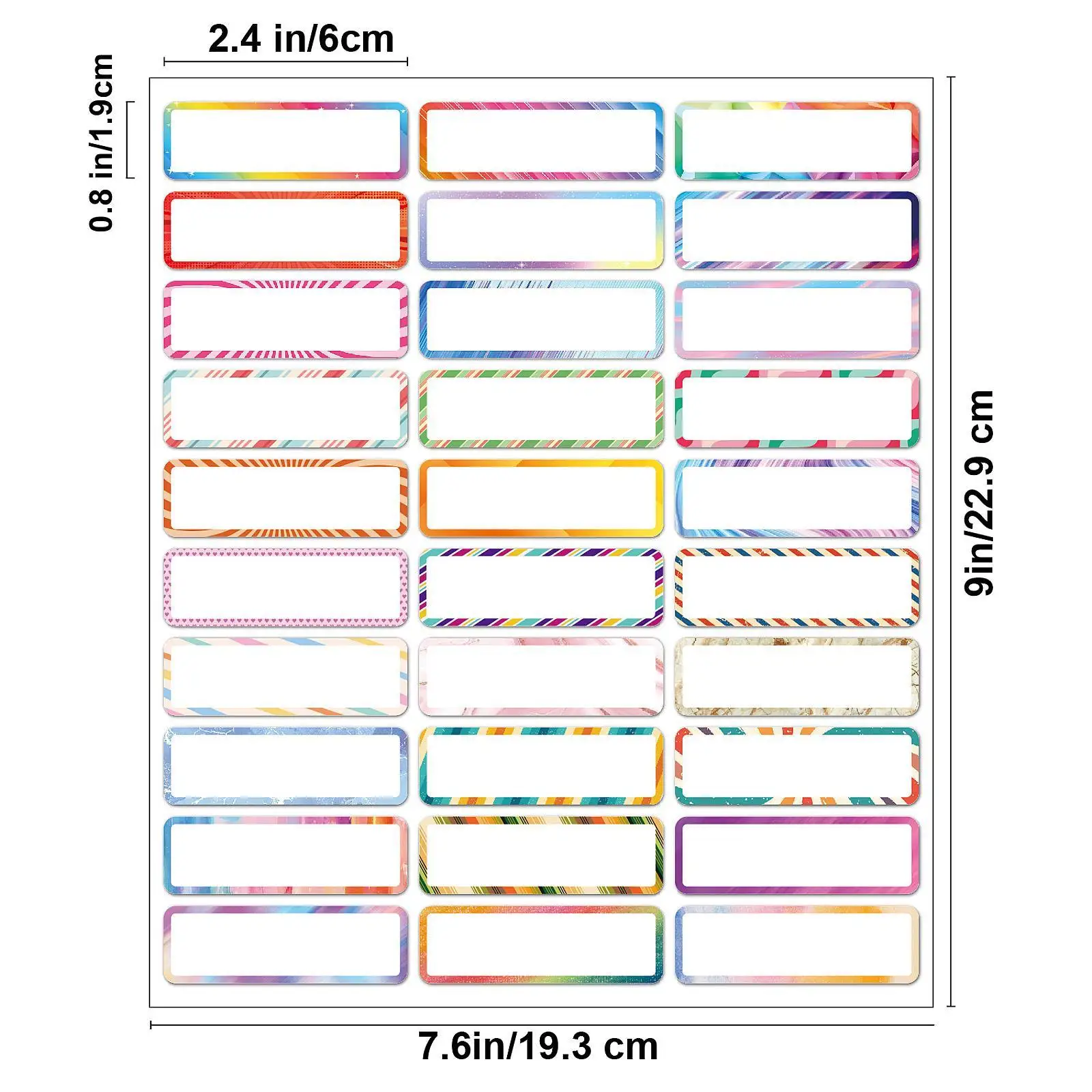 10x Name Stickers Name Tag Stickers for Student Kindergarten Invitations