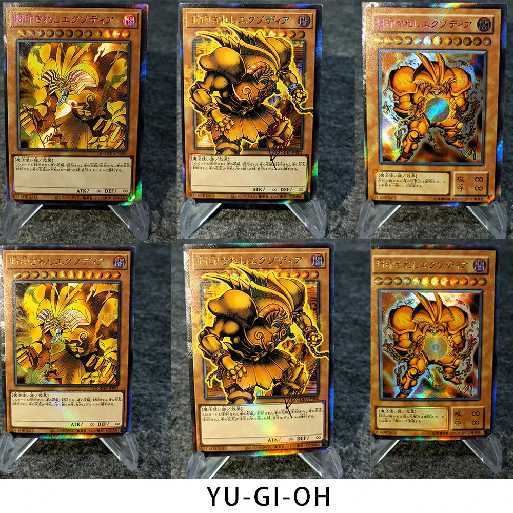 Anime Yu-Gi-Oh! Collection Card Exodia The Forbidden One Handmade Rainbow Flash Diy Card Game Collection Desktop Decoration Gift