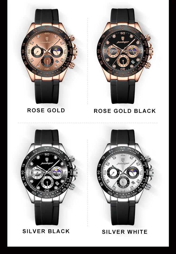 POEDAGAR Mode Luxus Männer Armbanduhr Chronograph Datum Hohe Qualität Quarz Mann Uhr Wasserdicht Leucht Militär männer Uhren – Detail 8