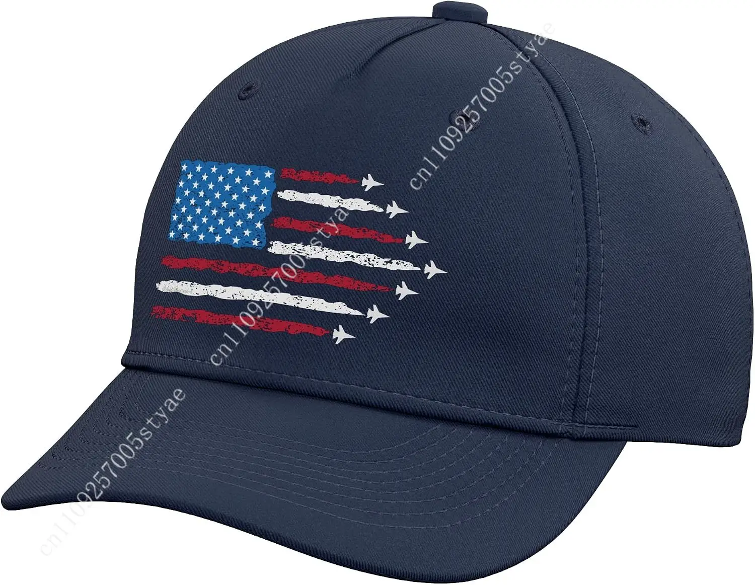 Patriotyczna Czapka Baseballowa z Regulacją, Czerwono-Biało-Niebieska Flaga USA, Myśliwce, 4 Lipca