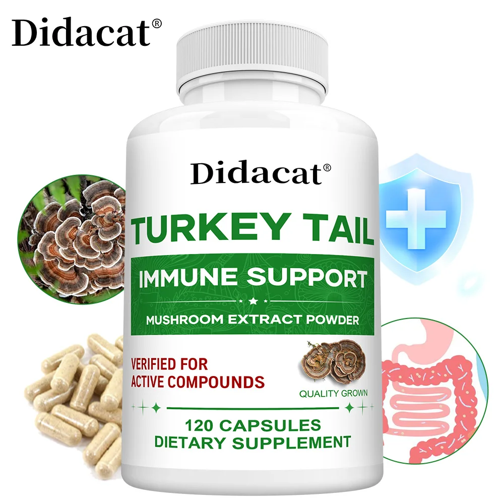 

Organic Turkey Tail Mushroom Extract 850mg - Supports Immunity, Promotes Gut Health, and Provides Comprehensive Defense
