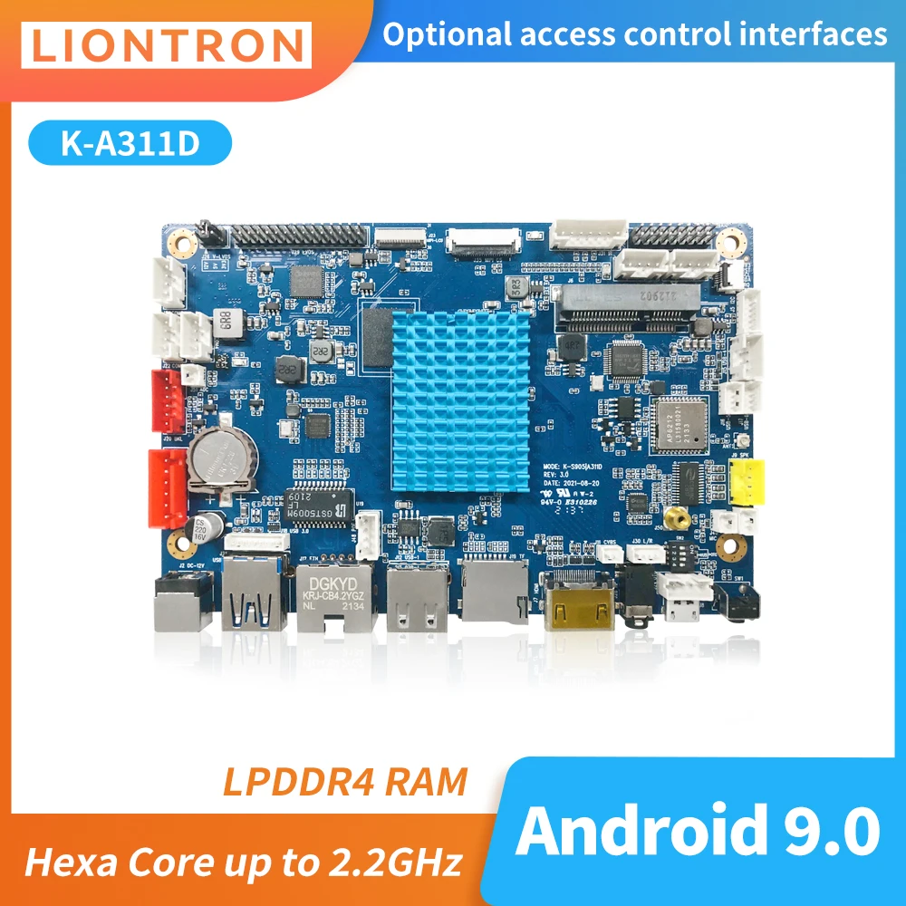 Liontron-kit placa-mãe k-a311d, com chip amlogic, cpu 5, top, npu, memória ddr4, RAM 2GB, memória sata