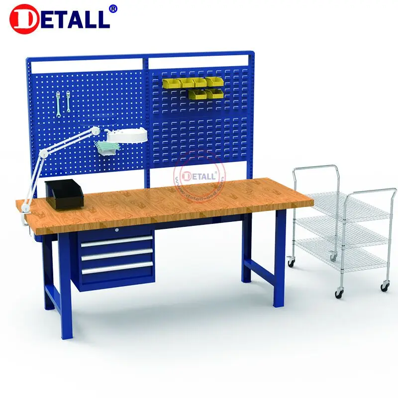 Heavy Duty Modular Anti-Static Workbench with Cold Rolled Steel Top Adjustable Height Engine Components for Warehouse Use Pro
