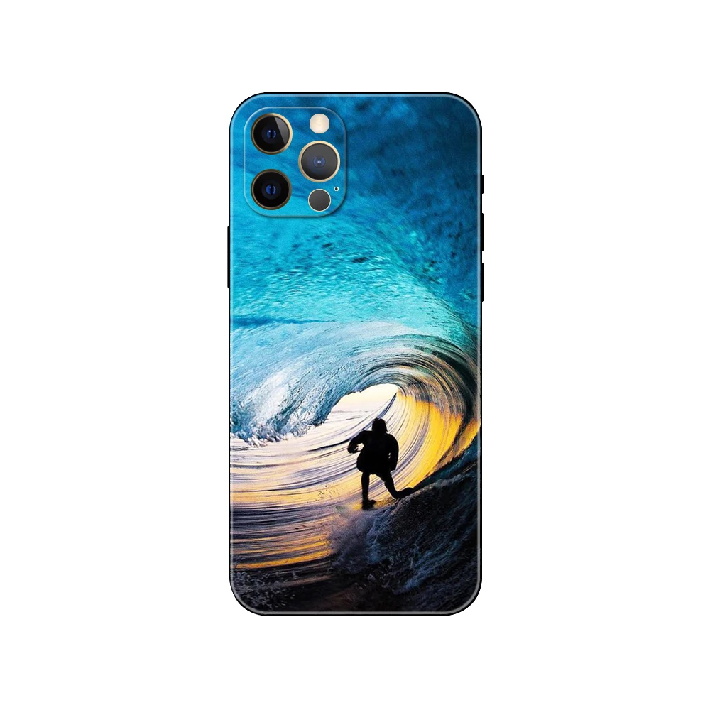 surfboard surfing art surf ，phone case for iphone，14 2020se 6 6s 7 8 plus x 10 XR XS 11 12 13 mini pro MAX black tpu back cover