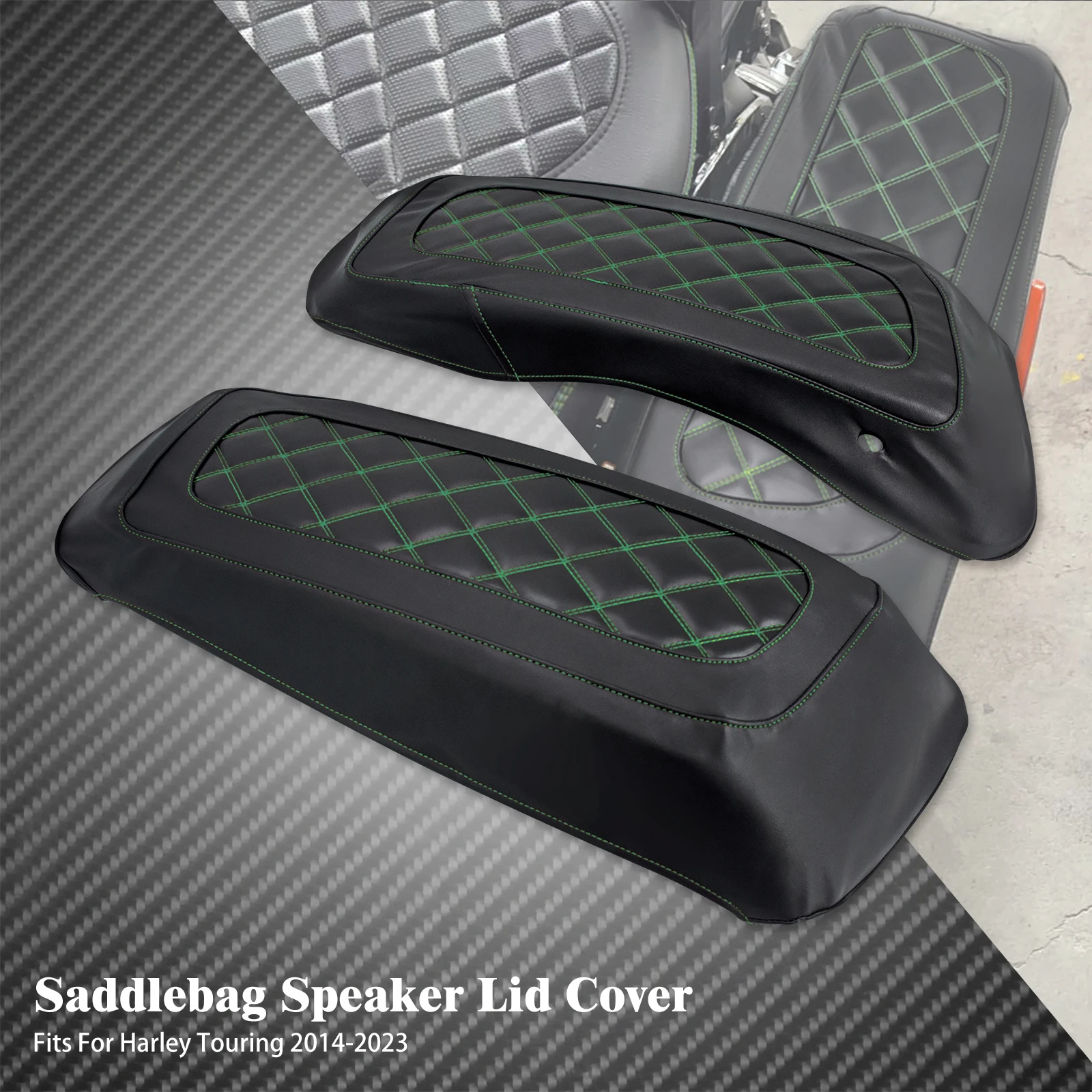 Motorcycle Hard Saddlebag Lid Cover Hard Side Bag Waterproof for Harley Road King Street Glide CVO Electra Glide FLHR 14-2024