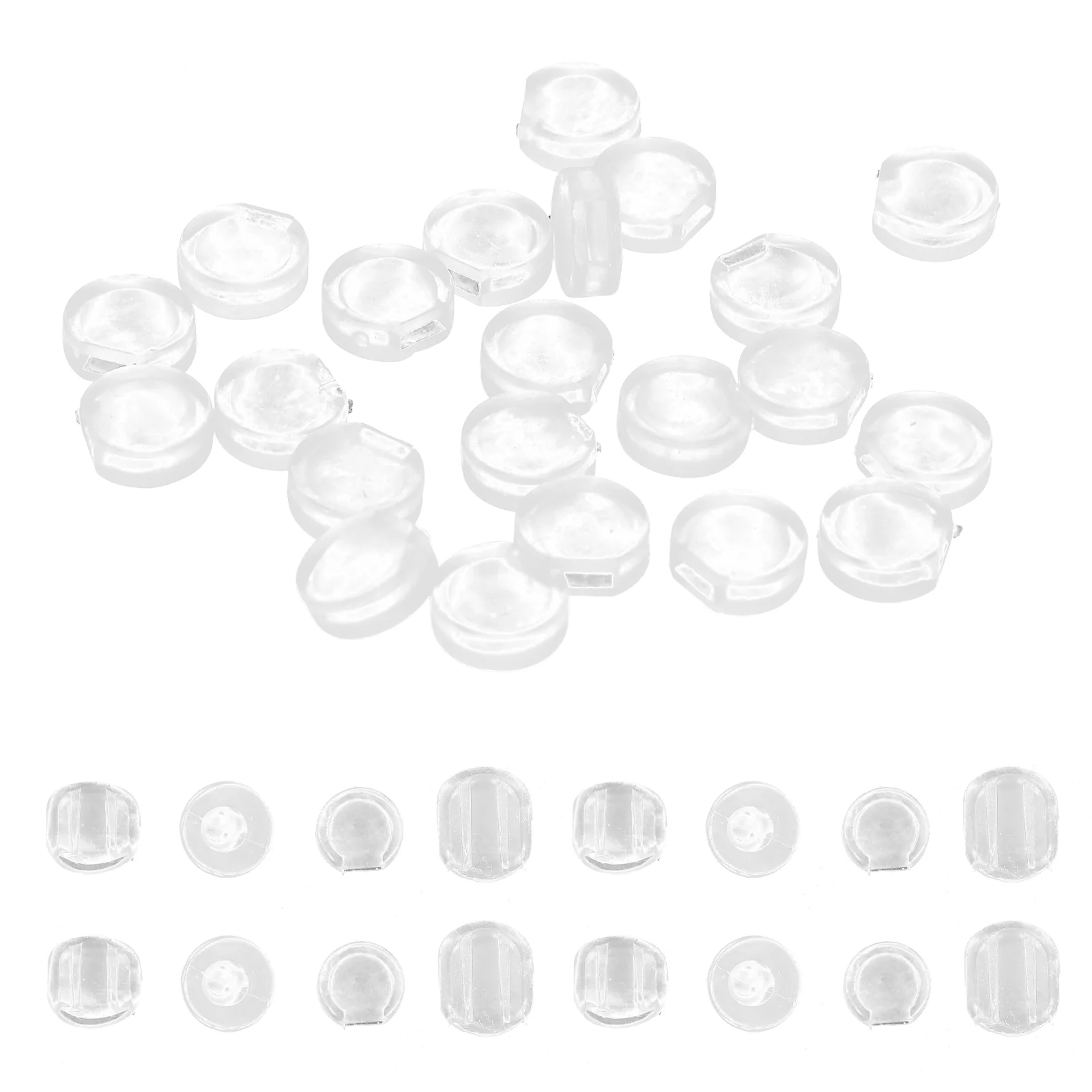 100 Pcs Ear Clip Accessories Anti Slip Mat Earring Pads for on Earrings Backs Studs Cushion Silica Gel Backings Miss