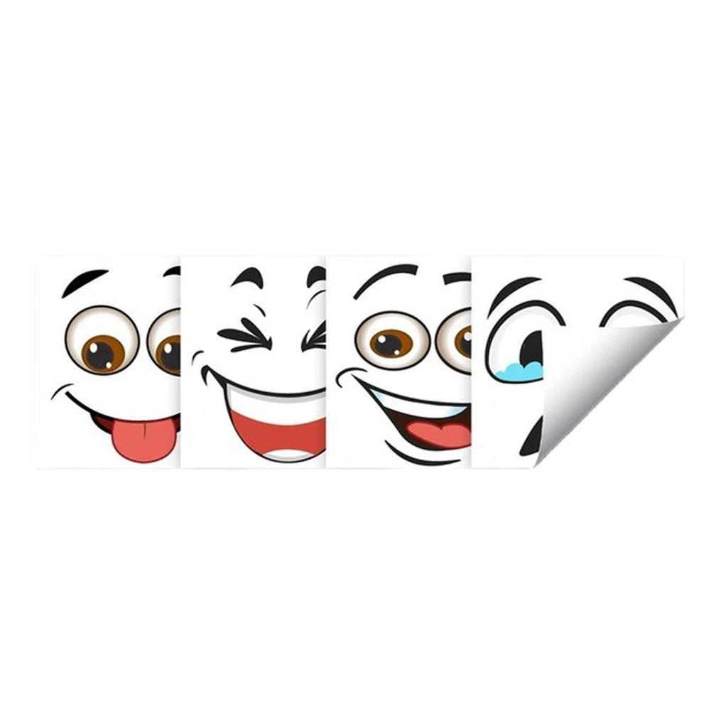 Large 15x32 Inch Vinyl For Wheelie Bin Stickers with Humorous Emoticons for Trash Can Decoration Outdoor Indoor Use