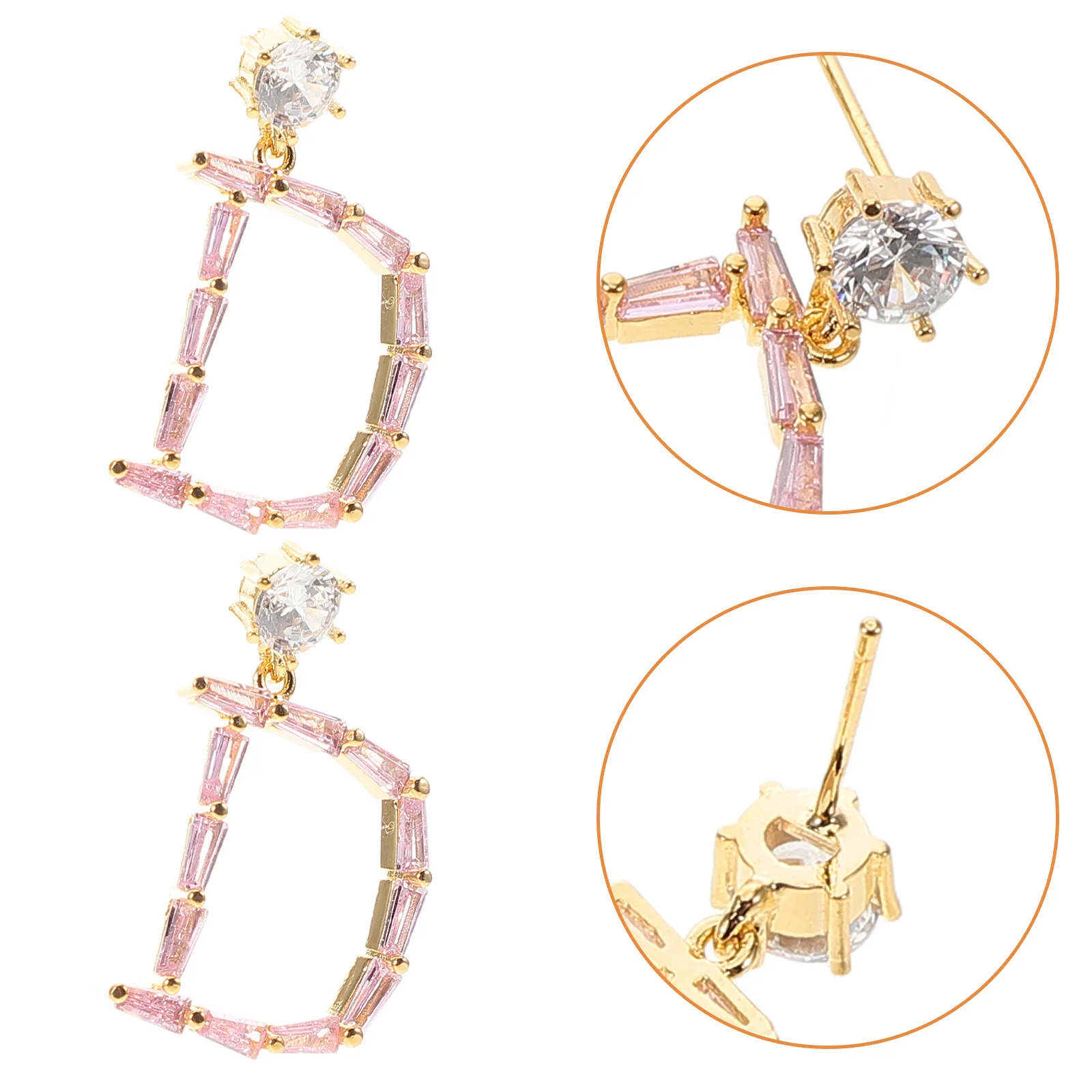 

1Pair Copper D Initial Earrings Stylish Letter D Earrings for Women Party Banquet Dangle Ear Pendants Earring for Women