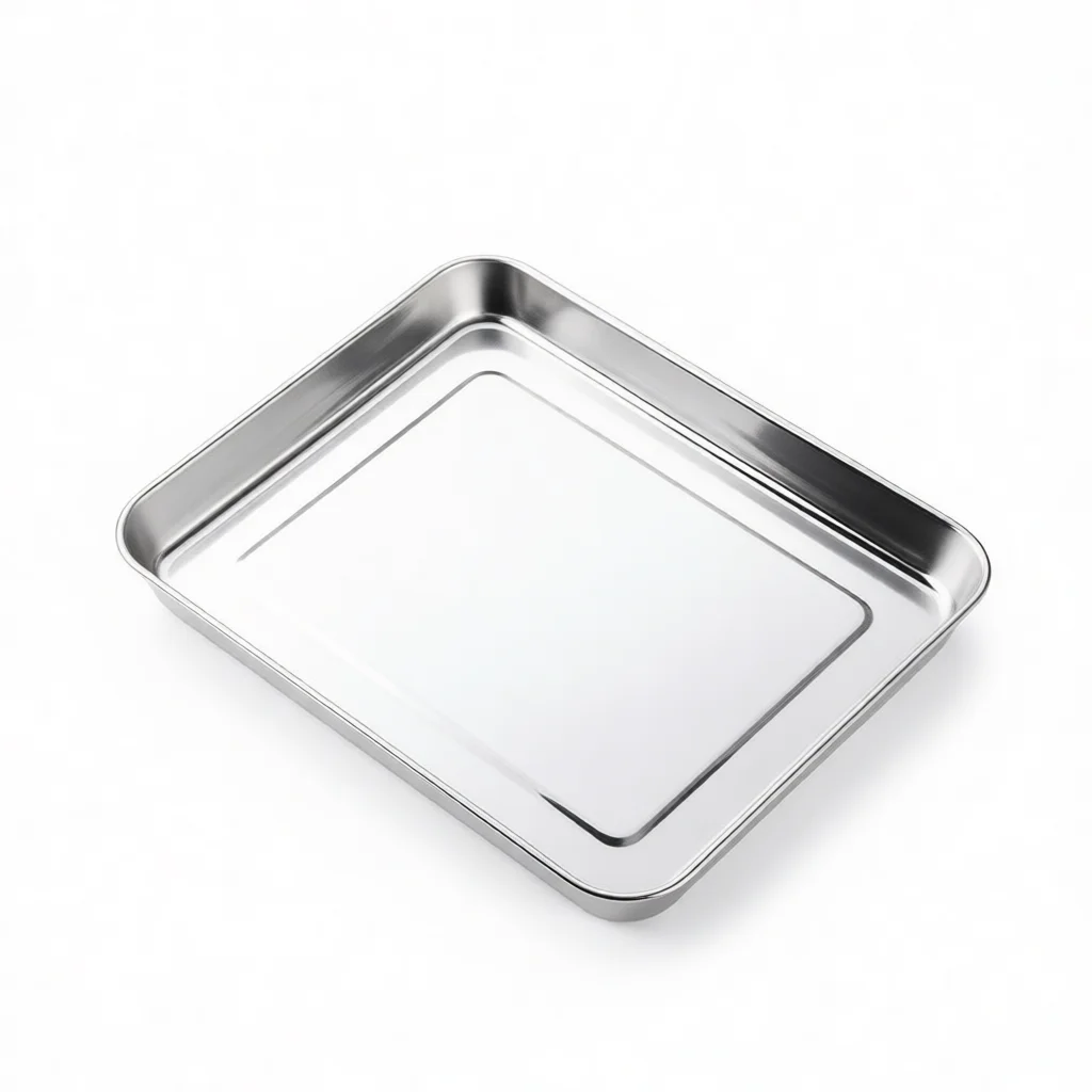 Kitchen Baking Tray Organizer - Stainless Steel Rectangular Serving Tray Durable