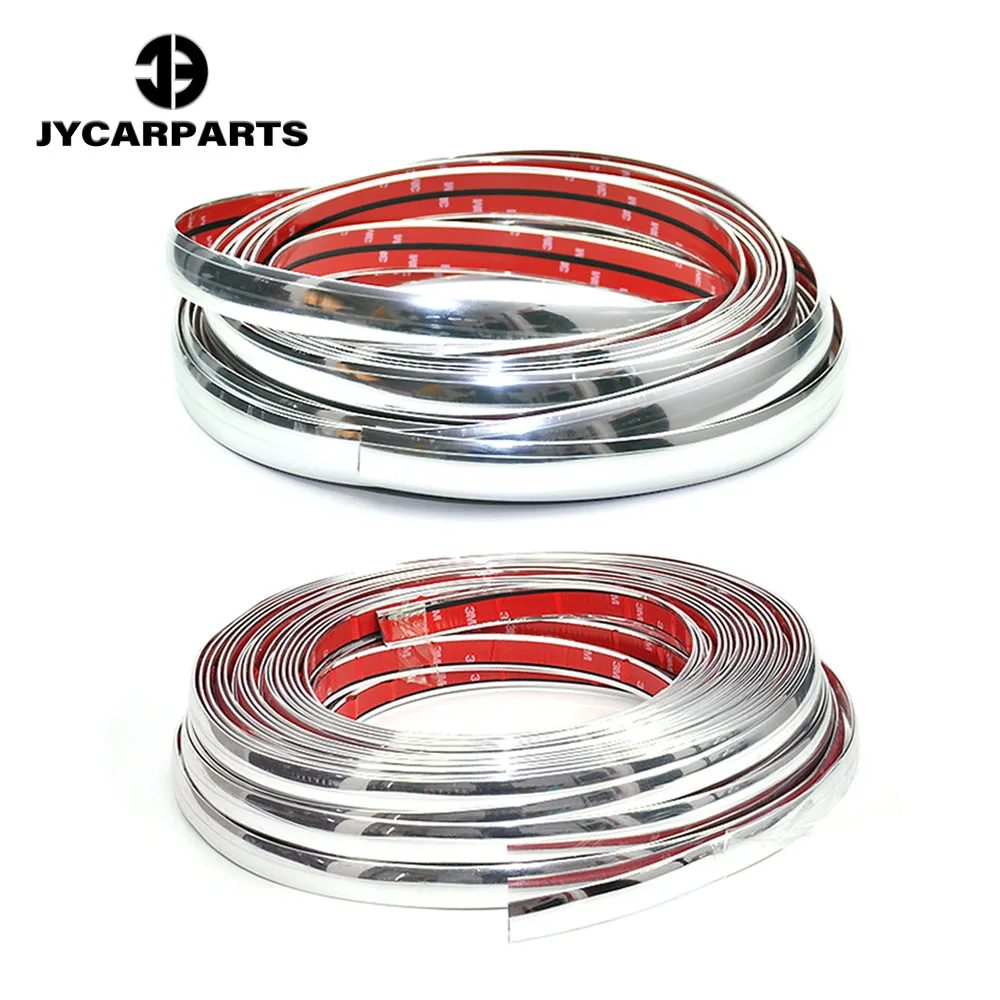 Car Styling Auto Self Adhesive Side Door Chrome Strip Moulding Decoration Bumper Grilles Protector Trim Tape Car Accessories