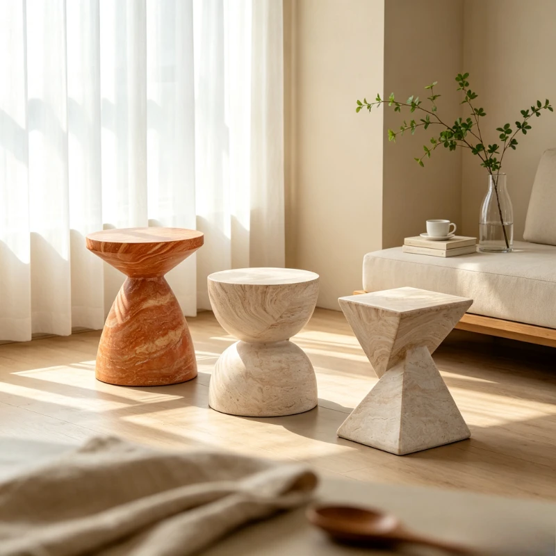 Minimalist Cement Side Table Large Surface High Weight Capacity End Table for Room Balcony Tea Coffee Modern Industrial Durable