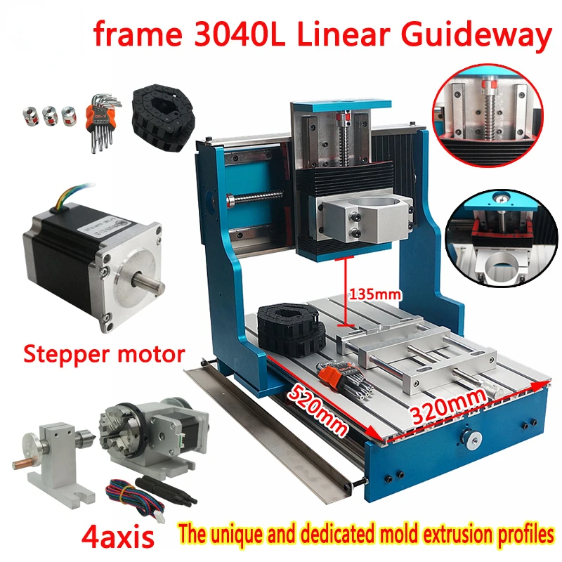 

Линейный направляющий фрезерный станок с ЧПУ 3040L для самостоятельной работы по дереву, металлу, гравировки, сверления, фрезерный станок 3/4 оси с двигателем