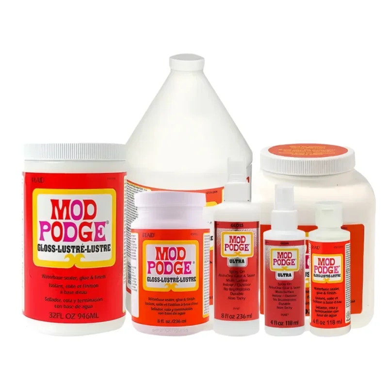 모드포지 글로스 실러 접착제 종이 나무 패브릭 공예용 빠른 건조 무독성 투명 코팅 2oz 4oz 8oz - 오리지널 제품